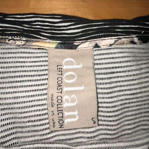 ANTHROPOLOGIE Dolan Black White Stripe Cowl Neck Long Sleeve Textured Top Size S - Picture 5 of 8
